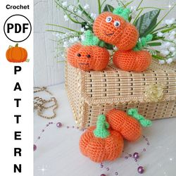 Crochet Pattern Pumpkin, Crochet Kitchen Decor, Miniature Food