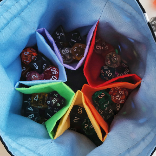 Large dice bag with rainbow pockets 1 jpeg