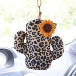 Leopard Print, Cactus Ornament, Fake Plants, undefined Cactus Decor, Plant Mom Gift, Car Accessories For Women, Cute Car Decor