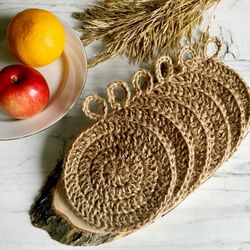 Eco wash dish 6 sponges Zero waste Jute sponge reusable Sustainable Gift Natural scrubber for cleaning Compostable