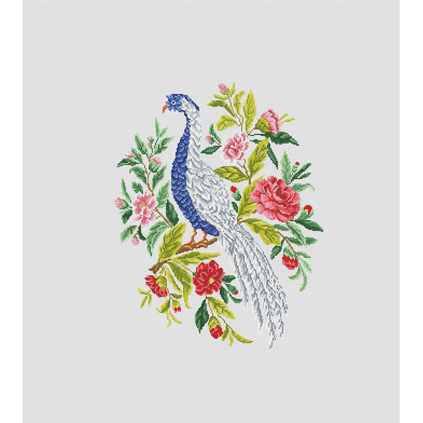 Cross Stitch  White Pheasant