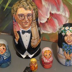 American wedding custom portrait nesting dolls Matryoshka - Russian dolls newlyweds gift