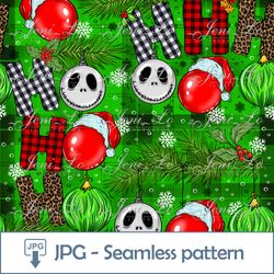 Christmas decorations Seamless pattern 1JPG file Merry Christmas Digital Paper Repeating template Tree Design Download