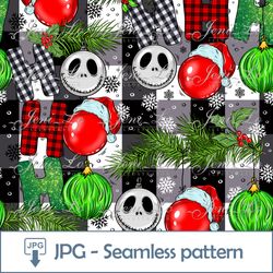 Christmas decorations Seamless pattern 1JPG file Cage Merry Christmas Digital Paper Funny Christmas Tree Design Download