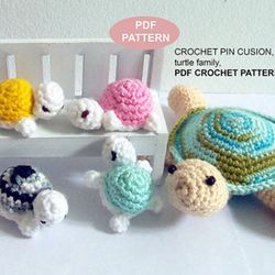 PDF Crochet Pattern, family turtle crochet pattern, crochet gift