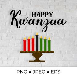 happy kwanzaa calligraphy hand lettering. african american holiday