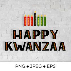 happy kwanzaa lettering. african american holiday