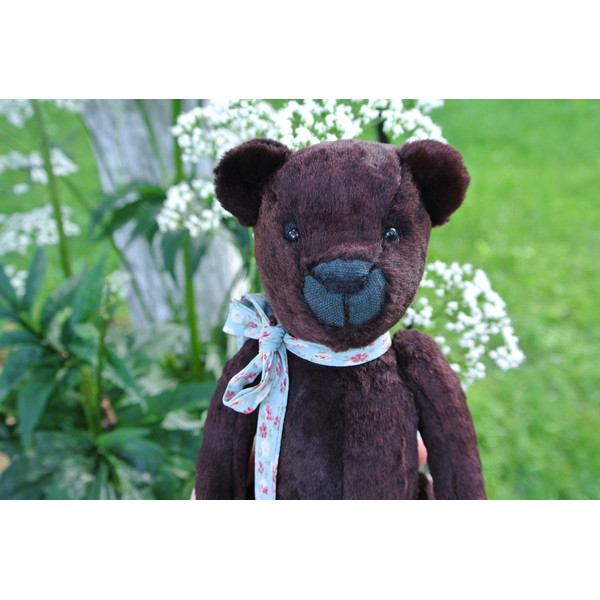 Antique plush bear handmade artist toy.JPG
