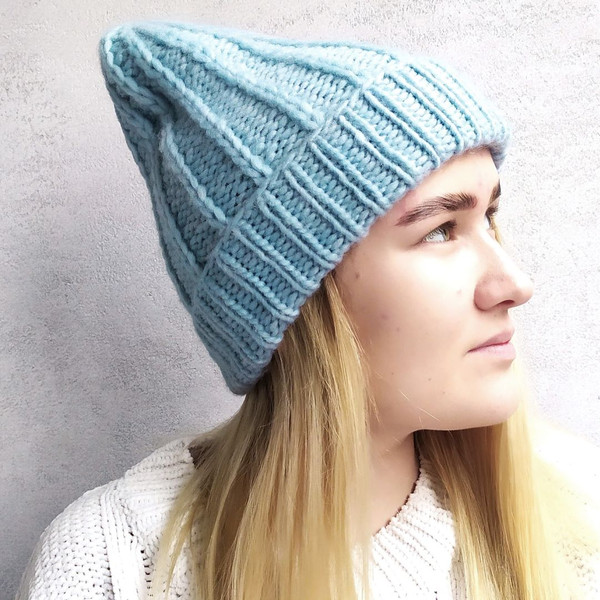 Woolen-blue-winter-womens-hat-6