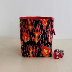Large dice bag with pockets for 150-200 dice Fire