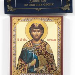 Saint Rostislav, Great Prince of Kiev icon compact size 2.3x3.5" orthodox gift free shipping from the Orthodox store