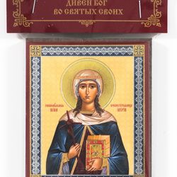 St Nino (Nina), Equal of the Apostles, Enlightener of Georgia icon compact size 2.3x3.5" orthodox gift free shipping