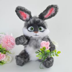 Bunny plush Handemade bunny Art doll Ooak rabbit toy easter bunny bunny toy easter plush