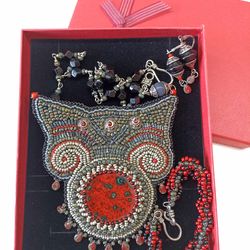 nomad jewels jewelry set bead embroidered boho necklace bracelet earrings set