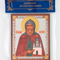 Venerable Barlaam of Serpukhov icon compact size orthodox gift free shipping from the Orthodox store