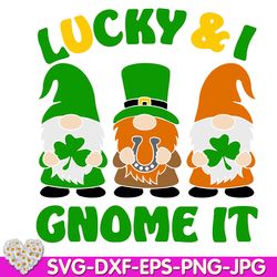 St Patricks Day Gnome Green Shamrock with Leprechaun clover digital design Cricut svg dxf eps png ipg pdf cut file