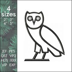 Ovo Embroidery Design, Drake music label owl logo, 4 sizes