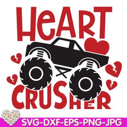 Valentine day Heart Crusher Hearts Car Truck with hearts Love Car digital design Cricut svg dxf eps png ipg pdf cut file