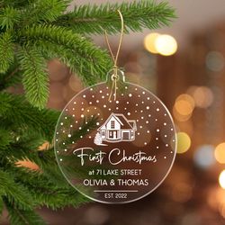 our new home round christmas ornament svg - newlyweds christmas ornament gift svg