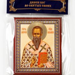 St Ambrosius Bishop of Milan (Mediolanum) icon compact size orthodox gift free shipping from the Orthodox store