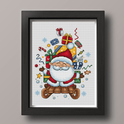 Funny Santa cross stitch pattern PDF, christmas cross stitch, santa cross stitch ornament, funny cross stitch pattern
