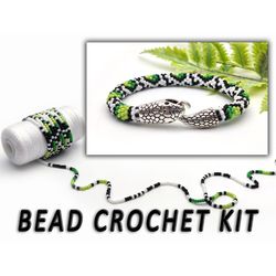 Bead crochet kit serpent bracelet, DIY jewelry kit, DIY kit bracelet, Make your own kit