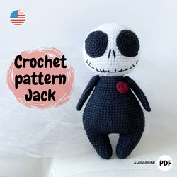 Amigurumi crochet pattern halloween monster Skeleton doll PDF