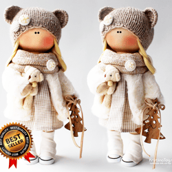 christmas doll tilda handmade gifts for girls christmas decoration textile doll nursery interior decor gifts handmade