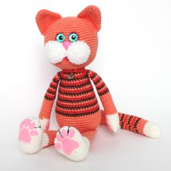 Crochet kitten pattern PDF in English  Amigurumi ginger cat toy