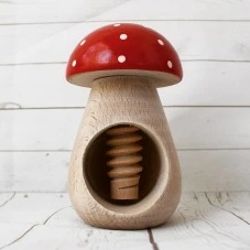 Montessori wooden toy, Wooden mushroom fly agaric, Waldorf educational toy, Natural learning toy for Toddlers