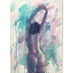 Original oil painting on canvas Nude painting Expressive art
