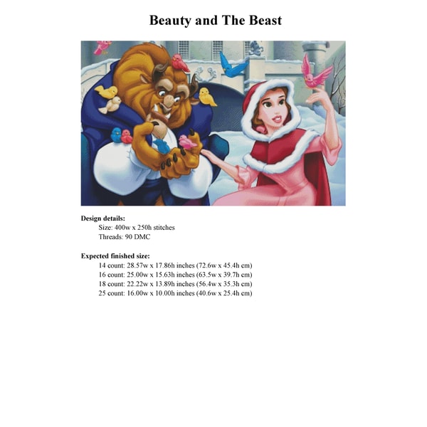 Chart Pattern Beast Beauty And The Beast Cross Stitch Pattern / Disney Cross Sti - Inspire ...