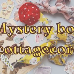 Mystery box cottegcore, stickers with mushrooms,a bag of crystals, cosplay accessories.