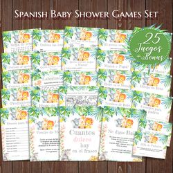 spanish safari baby shower games, safari juegos de baby shower, safari baby shower games, animals juegos de baby shower