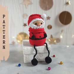 Amigurumi Santa Claus Crochet Pattern PDF, Christmas Crochet Decor Amigurumi Tutorial