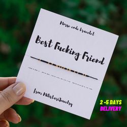 BEST FUCKING FRIEND morse code bracelet, best friend gifts, friendship bracelet, funny birthday gift, Christmas gift