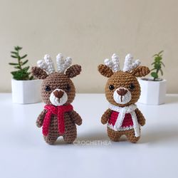 Crochet Pattern Little Reindeer, PDF Digital Download, Amigurumi Little Reindeer