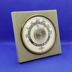 Vintage Soviet Thermometer Desktop. Plastic Thermometer USSR