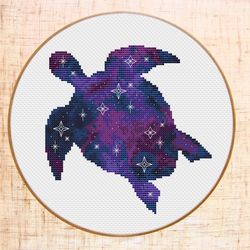 Galaxy turtle cross stitch pattern Modern cross stitch PDF Space cross stitch