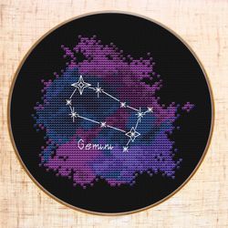 Gemini Cross stitch pattern Constellation Zodiac cross stitch PDF