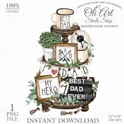 Fathers day tiered tray design. Dad. Png File, Hand Drawn graphics. Digital Download. OliArtStudioShop