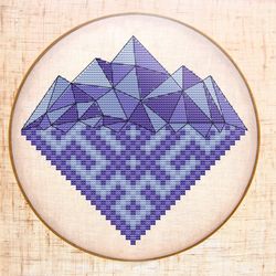 geometric mountain cross stitch pattern scandinavian nursery geometric cross stitch pdf