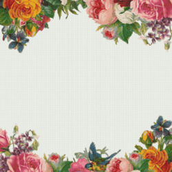 Cross Stitch Pattern | Flowers | Decoration | 5 Sizes | PDF Counted Vintage Highly Detailed Stitch