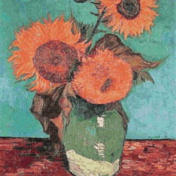 cross stitch pattern | three sunflowers in a vase | 5 sizes | pdf counted vintage highly detailed stitch