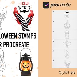 6 Halloween Stamps for Procreate