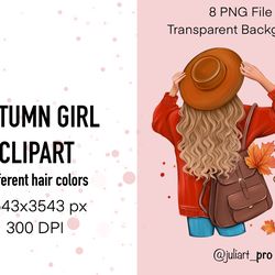 Autumn Girl Clipart, Autumn Illustration, Planner Girl