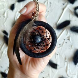 keychain dream catcher handmade. personalized dream catcher. keychain with natural stones. keychain for keys and bags