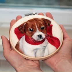 Custom needle felting pet portrait, Hoop art dog,  Pet loss gift, Needle felted dog, Mothers day gift, Dog lovers gift