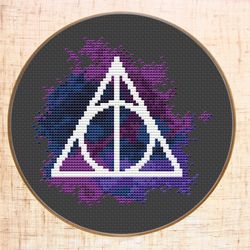Harry Potter cross stitch pattern Modern cross stitch Deathly Hallows cross stitch PDF