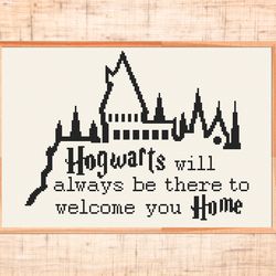 hogwarts cross stitch pattern modern cross stitch welcome home cross stitch harry potter cross stitch pdf
